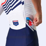 WOMEN ULTRA TRI P1 RACESUIT - NAVY EXOS / PFP LEG BANDS - COTE D'AZUR
