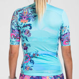 WOMEN'S LTD CYCLE AERO JERSEY WITH EXPOSED ZIPPER - UTOPIA BLUE