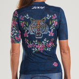 WOMEN CUSTOM CYCLE AERO JERSEY (ROAR COLLECTION) - BLUE ROAR -
