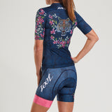WOMEN CUSTOM CYCLE AERO JERSEY (ROAR COLLECTION) - BLUE ROAR -