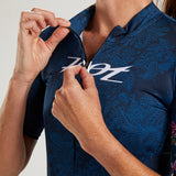 WOMEN CUSTOM CYCLE AERO JERSEY (ROAR COLLECTION) - BLUE ROAR -