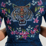 WOMEN CUSTOM CYCLE AERO JERSEY (ROAR COLLECTION) - BLUE ROAR -