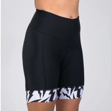 WOMEN'S LTD CYCLE HIGH WAIST SHORT EXOS BLACK - ELECTRIC