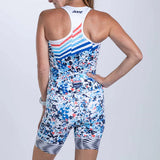 WOMEN TRI SLEEVELESS FZ RACESUIT - COTE D'AZUR
